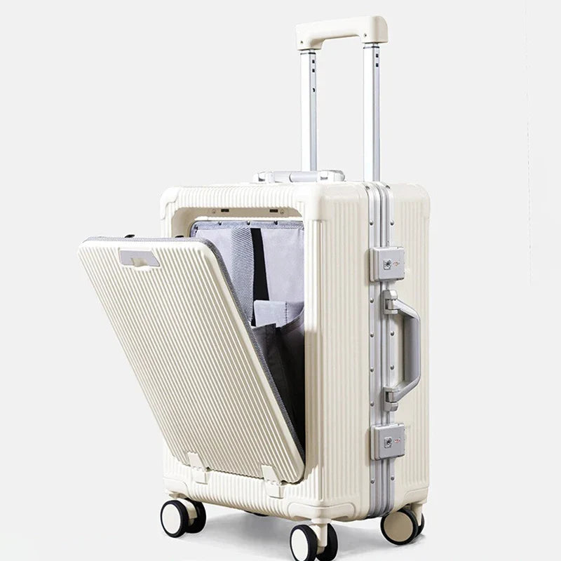 Smart Aluminum Luggage Multifunctional 100% Aluminum-Magnesium Modern Traveler