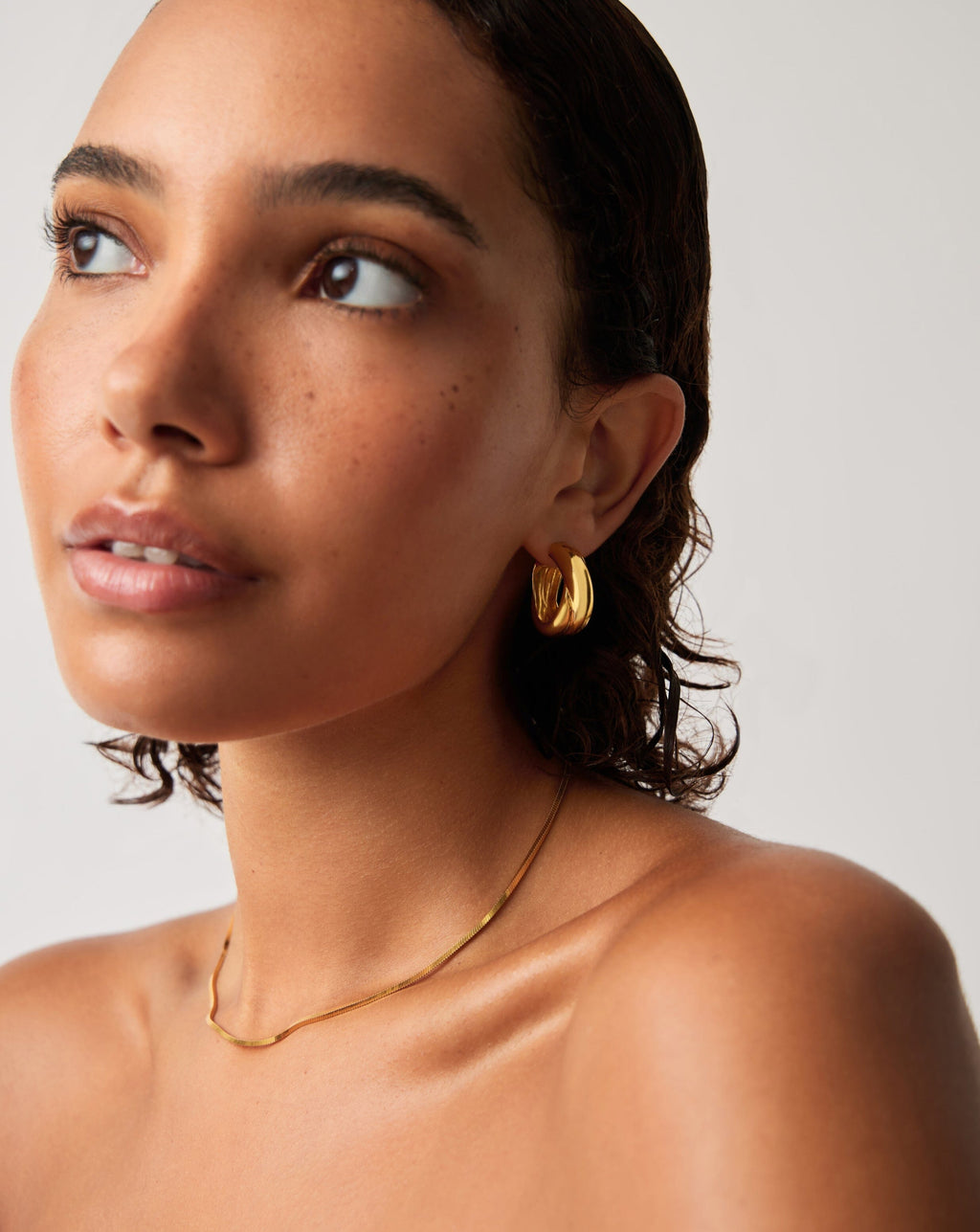 Lucy Williams Chunky Medium Entwine Hoop Earrings | 18ct Gold Plated